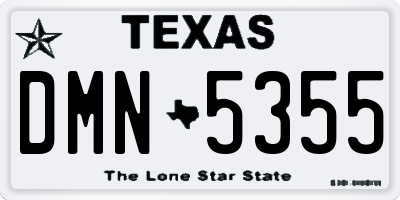 TX license plate DMN5355