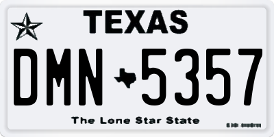TX license plate DMN5357