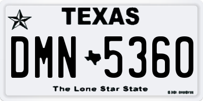 TX license plate DMN5360