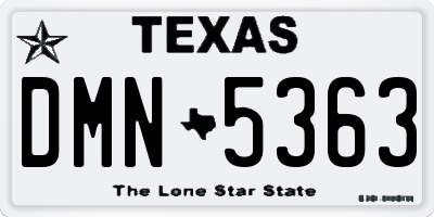 TX license plate DMN5363