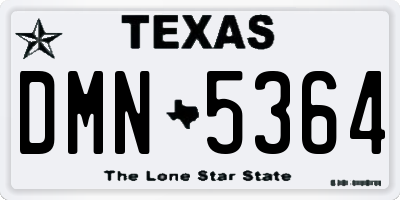 TX license plate DMN5364