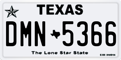 TX license plate DMN5366