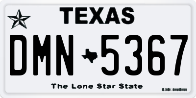 TX license plate DMN5367