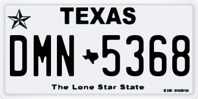 TX license plate DMN5368