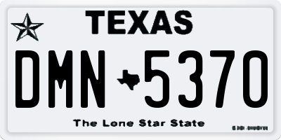 TX license plate DMN5370