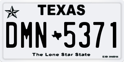 TX license plate DMN5371