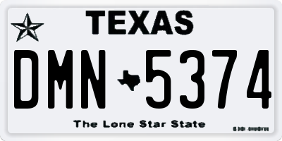 TX license plate DMN5374