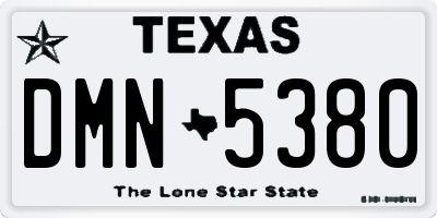 TX license plate DMN5380