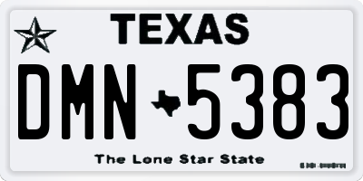 TX license plate DMN5383