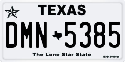 TX license plate DMN5385