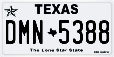 TX license plate DMN5388