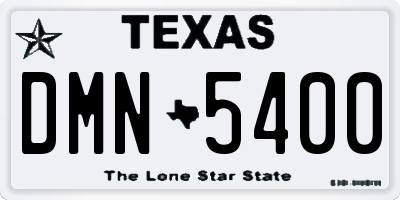 TX license plate DMN5400