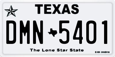 TX license plate DMN5401