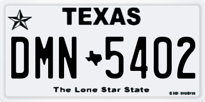 TX license plate DMN5402