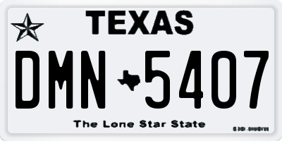 TX license plate DMN5407