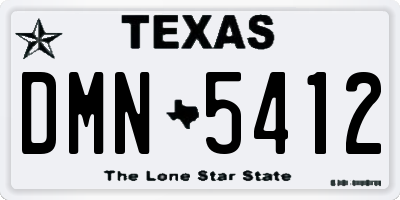 TX license plate DMN5412