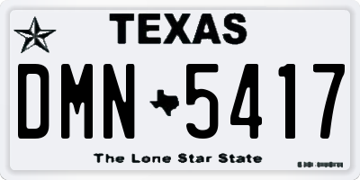 TX license plate DMN5417