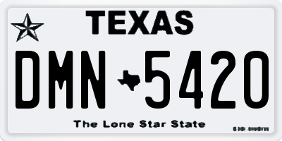 TX license plate DMN5420
