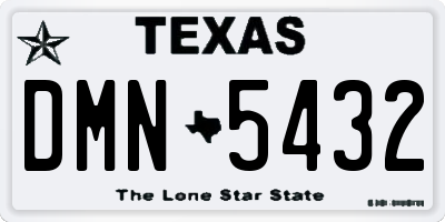 TX license plate DMN5432