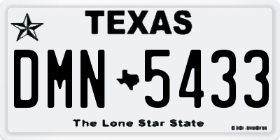 TX license plate DMN5433