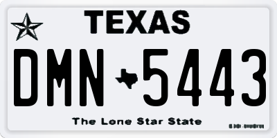TX license plate DMN5443