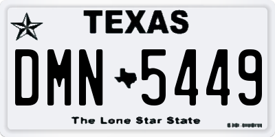 TX license plate DMN5449