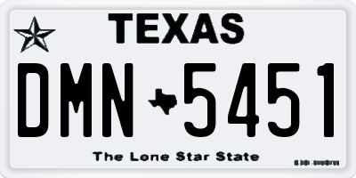 TX license plate DMN5451