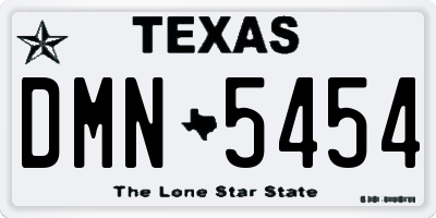 TX license plate DMN5454
