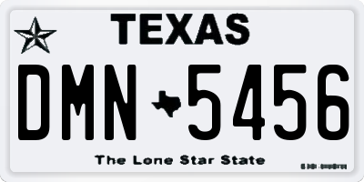 TX license plate DMN5456