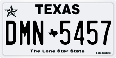 TX license plate DMN5457