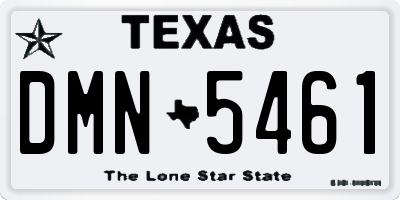 TX license plate DMN5461