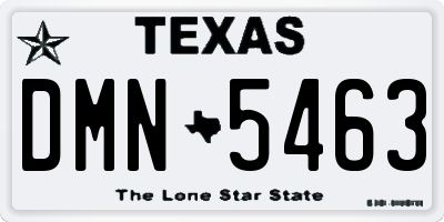 TX license plate DMN5463
