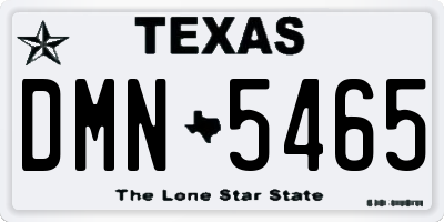 TX license plate DMN5465