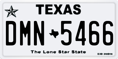TX license plate DMN5466