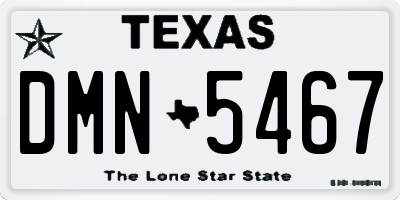 TX license plate DMN5467