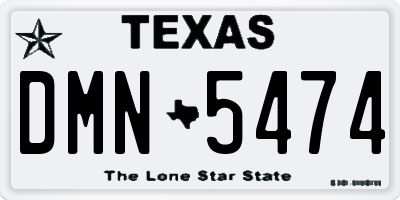 TX license plate DMN5474