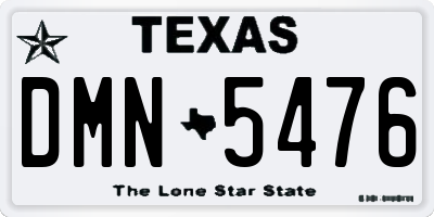 TX license plate DMN5476