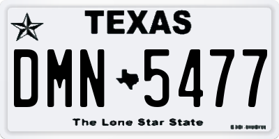 TX license plate DMN5477