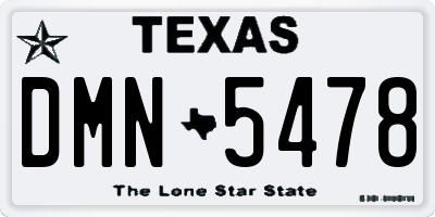 TX license plate DMN5478