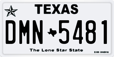 TX license plate DMN5481