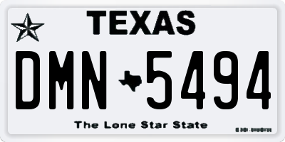 TX license plate DMN5494