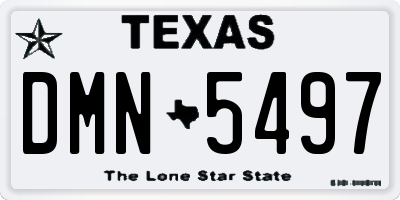 TX license plate DMN5497