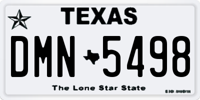 TX license plate DMN5498