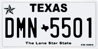 TX license plate DMN5501