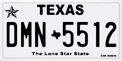 TX license plate DMN5512