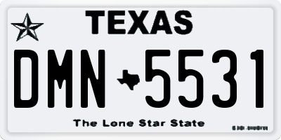 TX license plate DMN5531