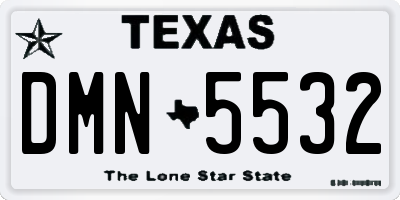 TX license plate DMN5532