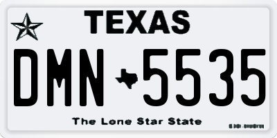 TX license plate DMN5535