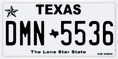 TX license plate DMN5536