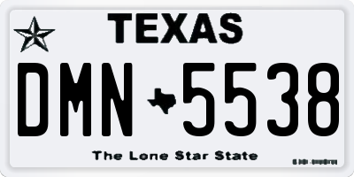 TX license plate DMN5538